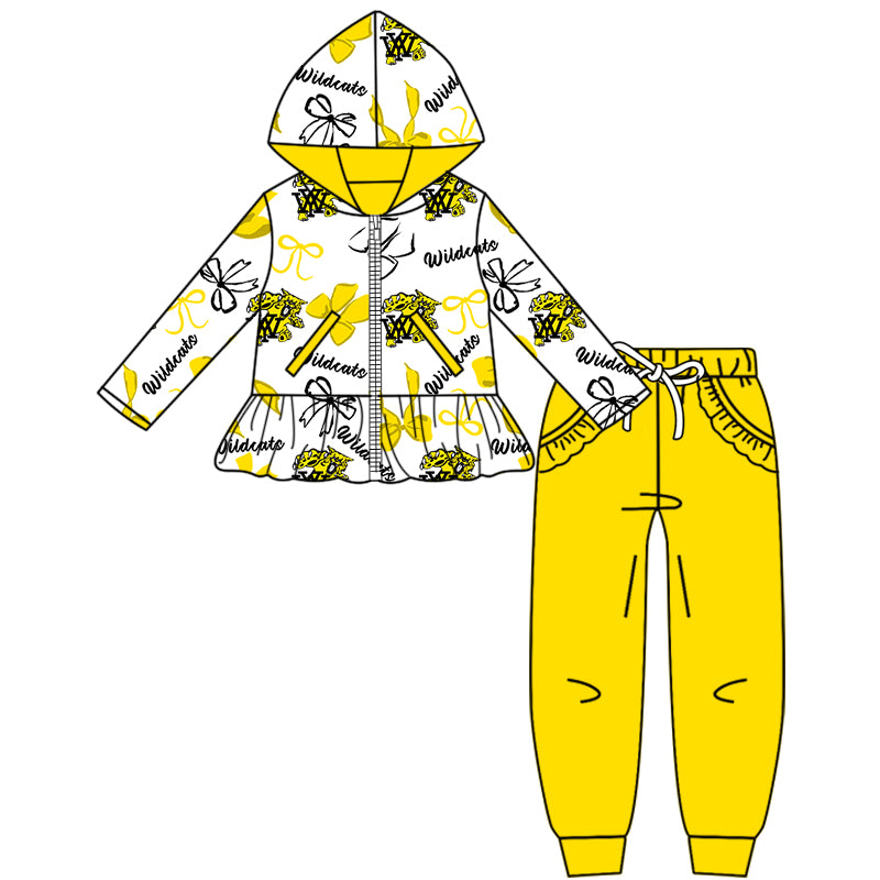 Custom  baby girls Wildcats Aztecs set     MOQ5  D 823