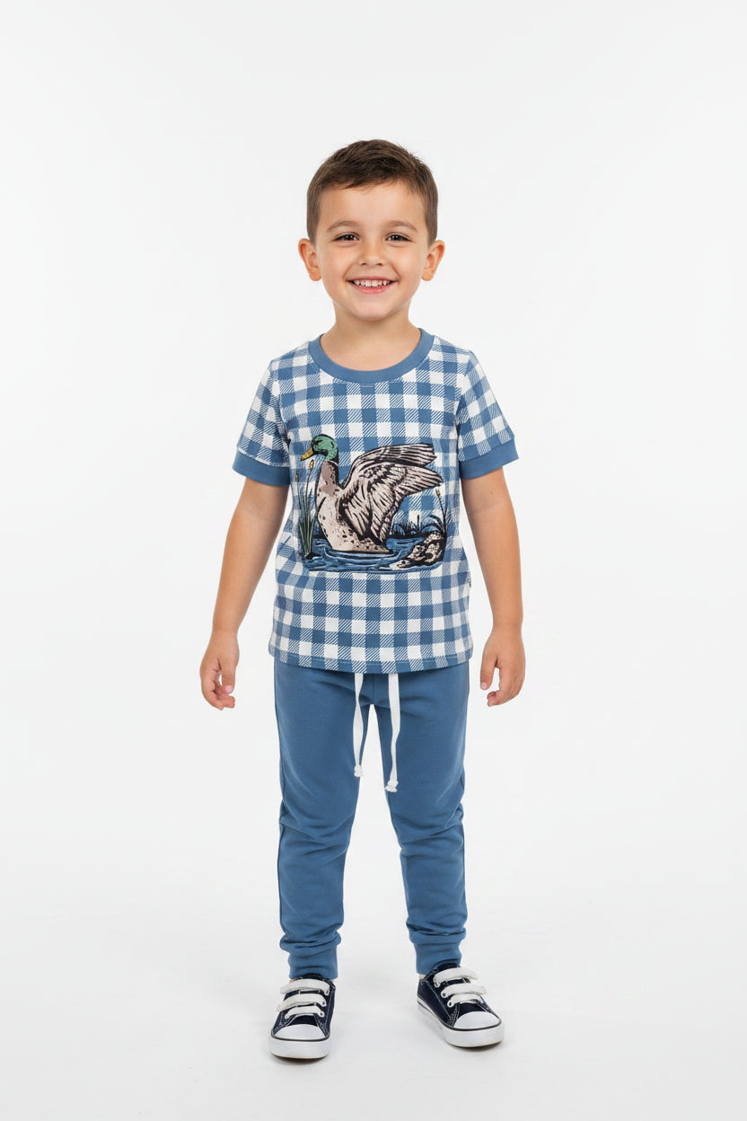 short sleeve mallard jogger outfit boys clothing