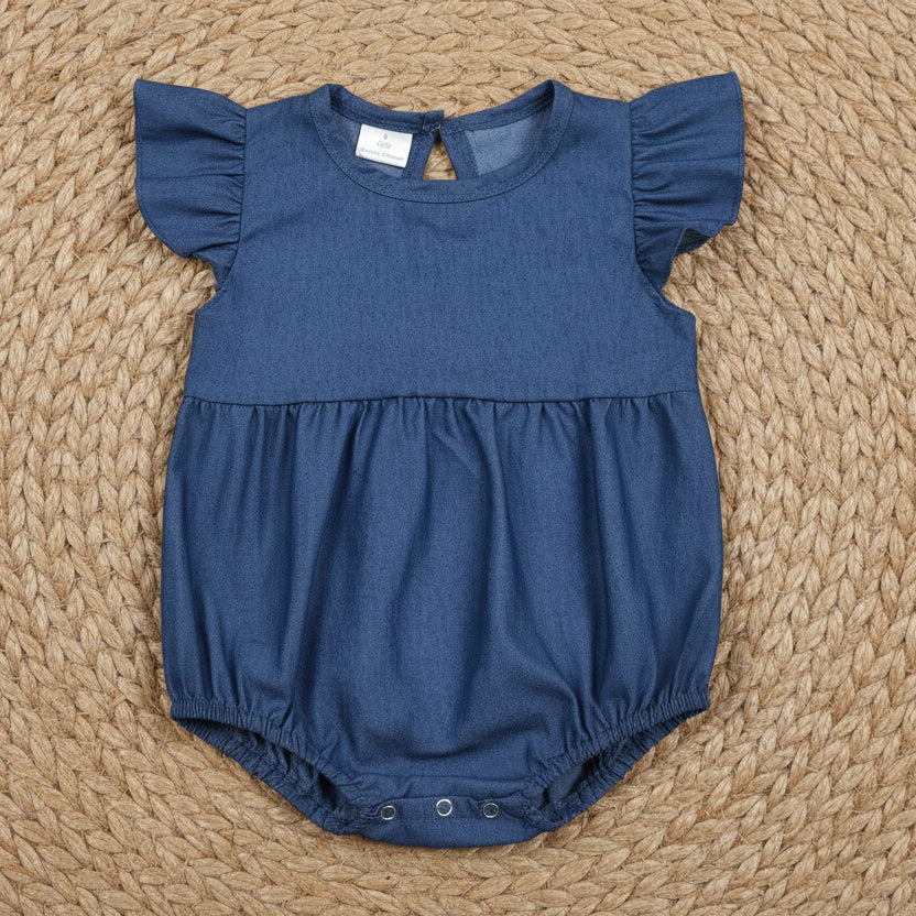 flutter sleeve jeans bubble
