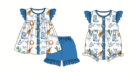 Custom baby girls Guitar Boots  set  rompers  D 3.25