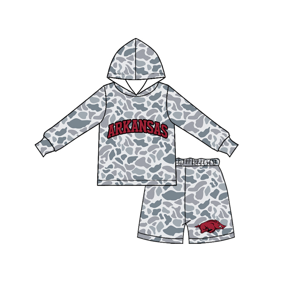 Custom order MOQ 5 long sleeve camo hooded team outfit