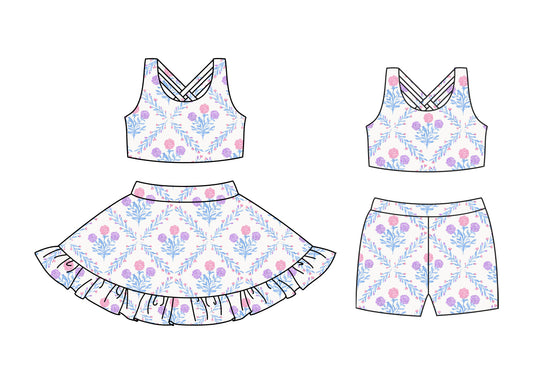 Custom match baby girls  flowers dress set  D 3.25