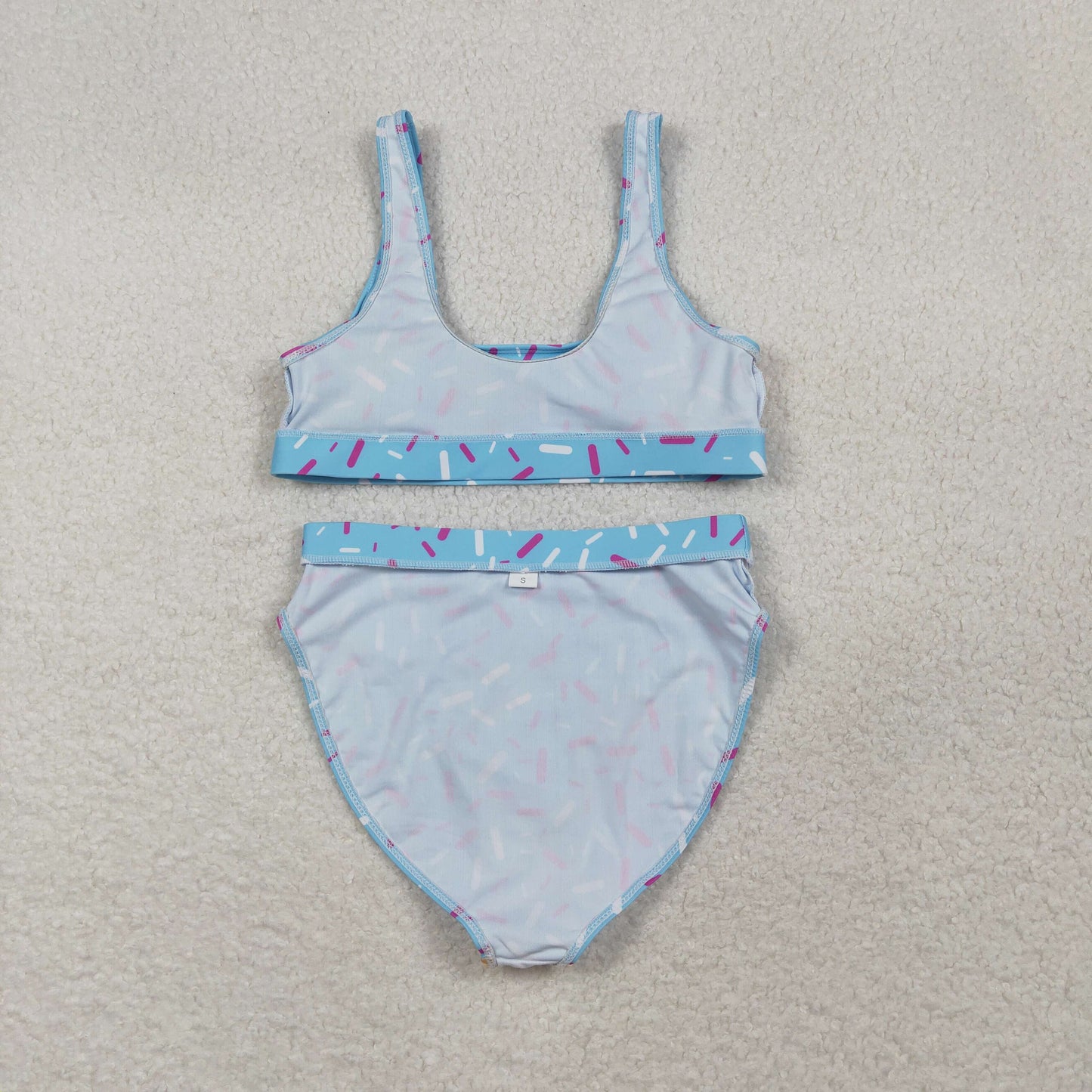 adult clothing blue ice cream women swimsuit two pieces swim set bikini