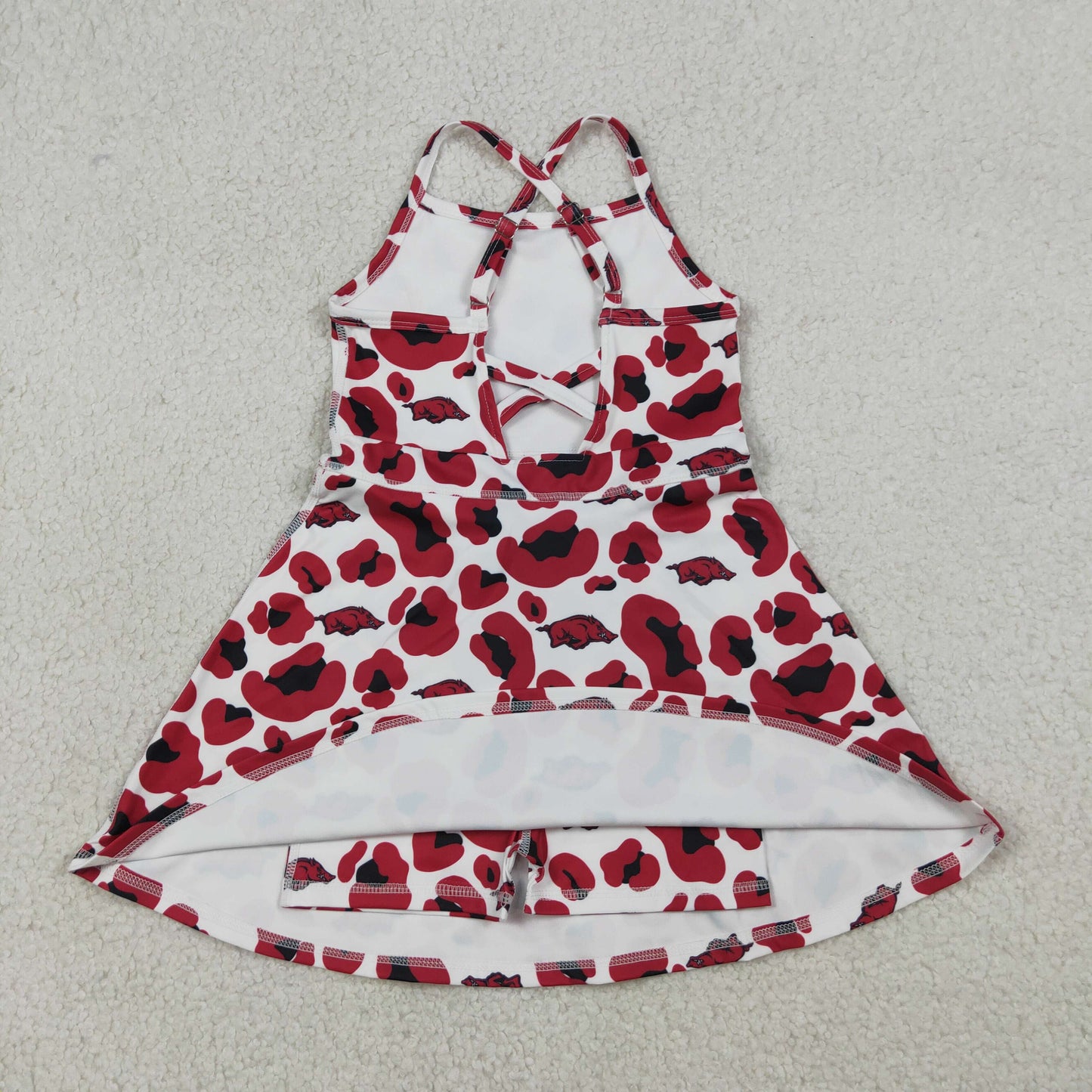 black red team athletic skort dress