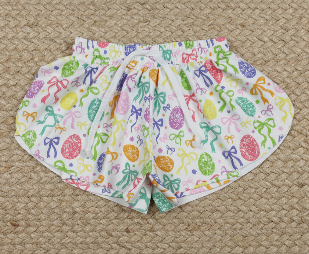 baby girl colorful bows eggs athletic butterfly shorts