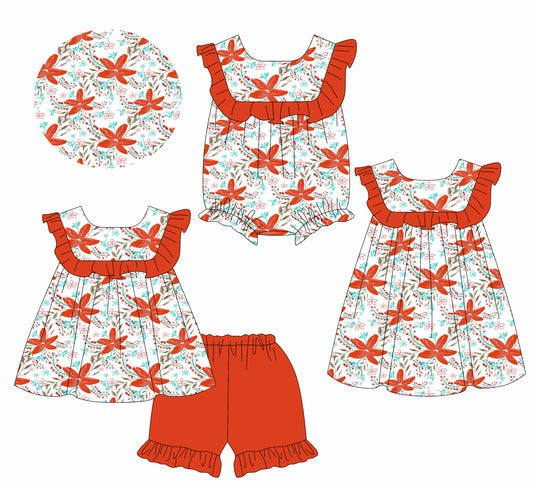 Custom match baby girls flowers dress set  D 3.25