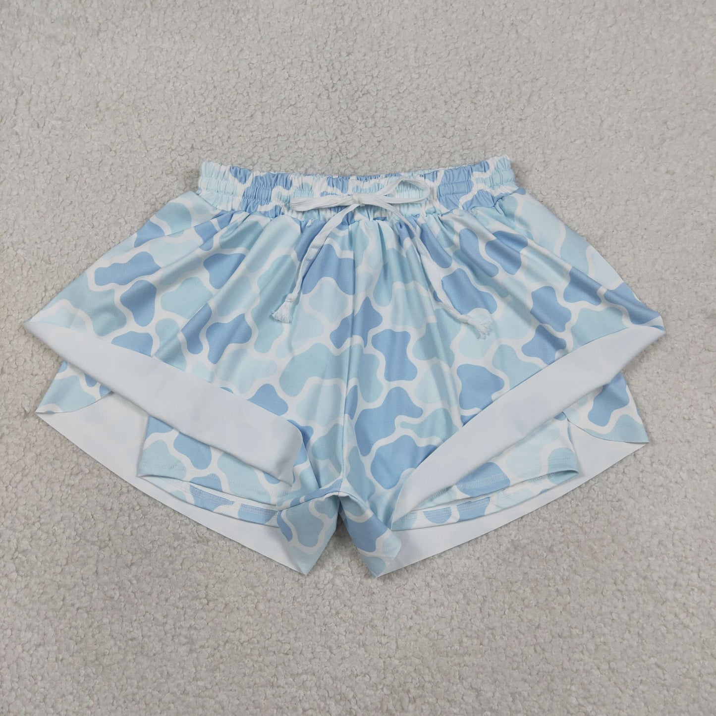 adult women athletic blue camo butterfly shorts