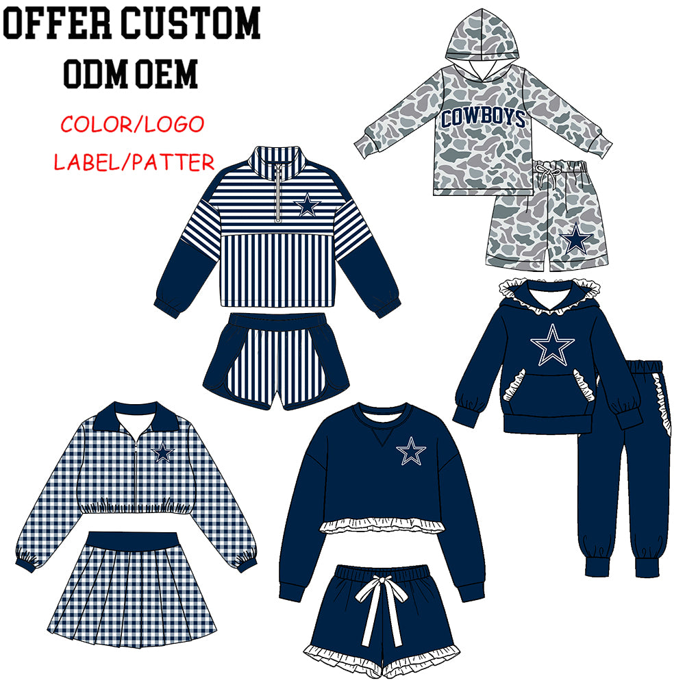 Custom order moq 5 cowboys team kids clothes
