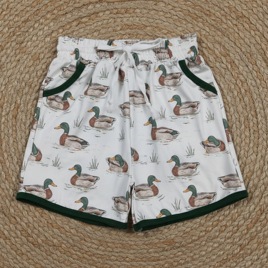 SS0673 duck print shorts with pocket