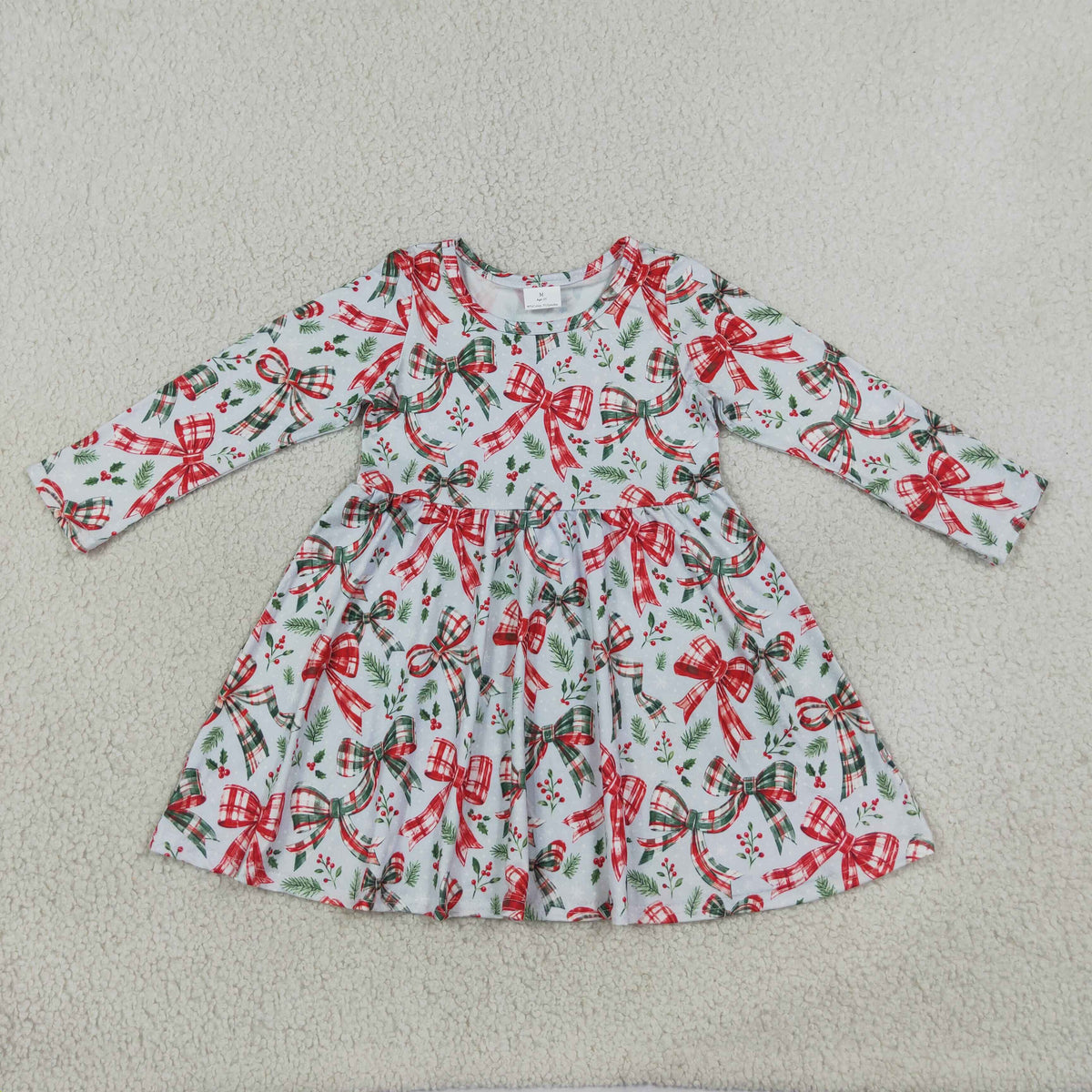 Christmas bow coquette twirl dress