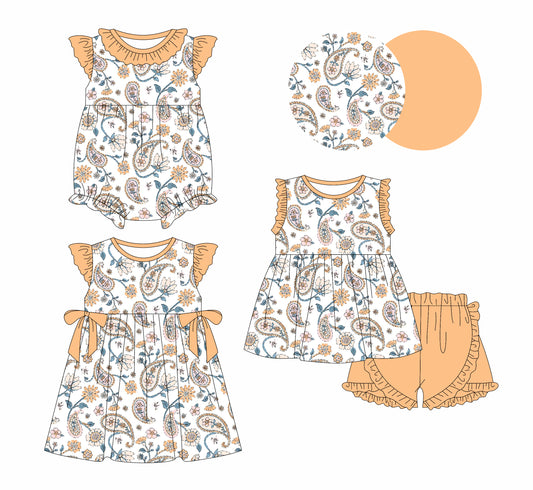 Custom match baby girls flowers dress set  D 3.25