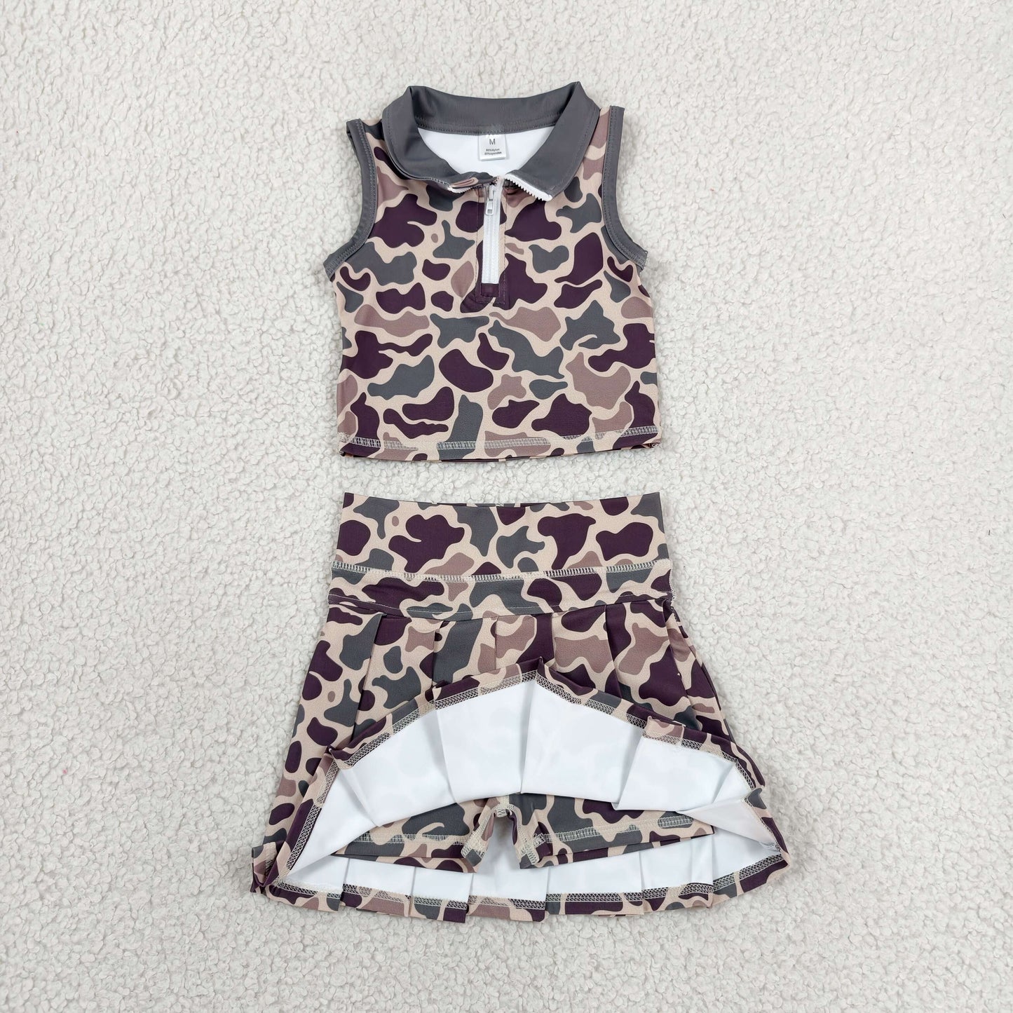 camo pleated skirt athletic skort outfit girls clothes