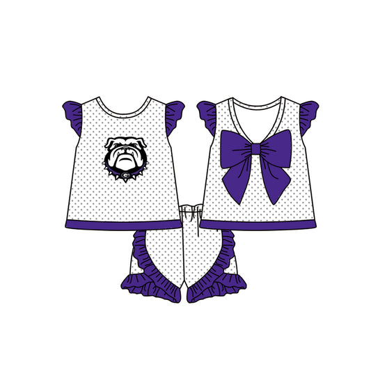 Custom order Alexis team purple dog girl shorts set