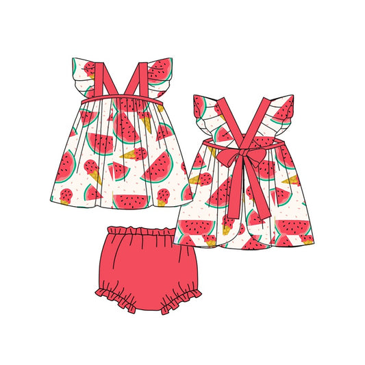 preorder GBO0332 Watermelon Ice Cream Fly Sleeve Red Briefs Set