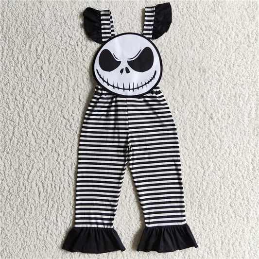SR0081 Girls Face Skull Vest Jumpsuit