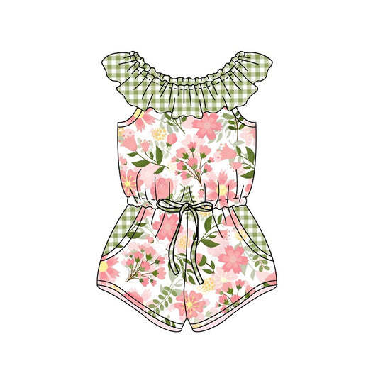 pre-order SR1328 Girls flower Summer jumpsuit