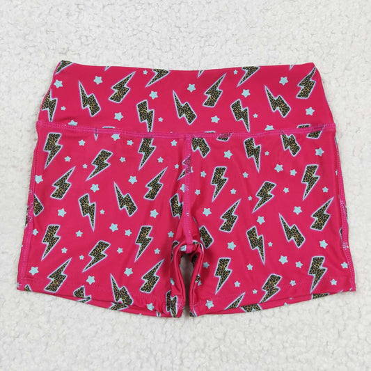 SS0216 Star Lightning Rose Red Shorts