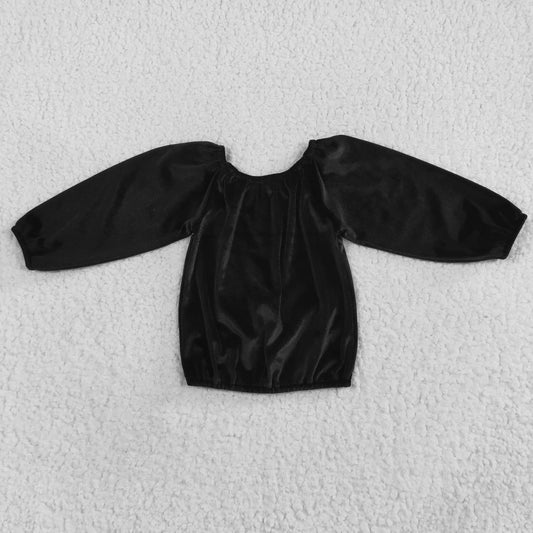 GT0198 Black Gold Velvet Off Shoulder Top