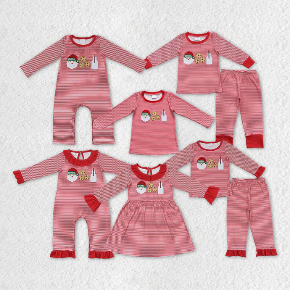 Kids Children Christmas Santa Cookie Sibling Styles Clothing Sets D 815