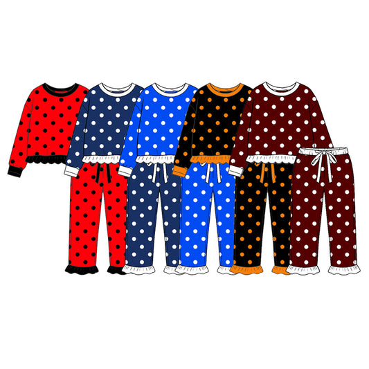 Pre order polka dots ruffle outfit