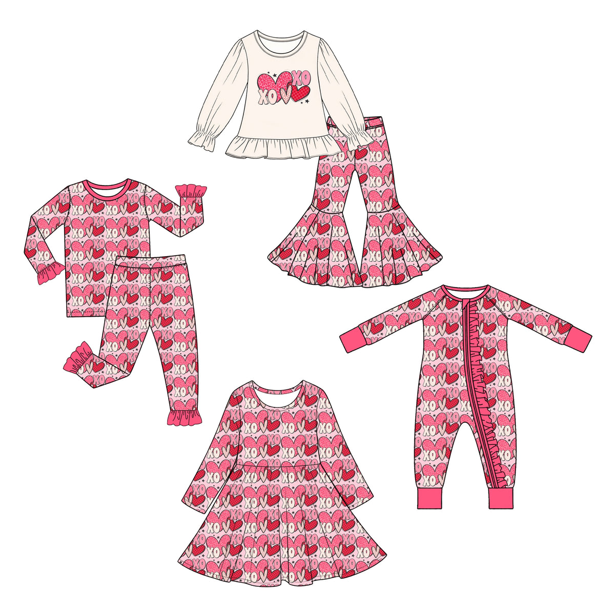 Pre order xoxo heart kids clothing