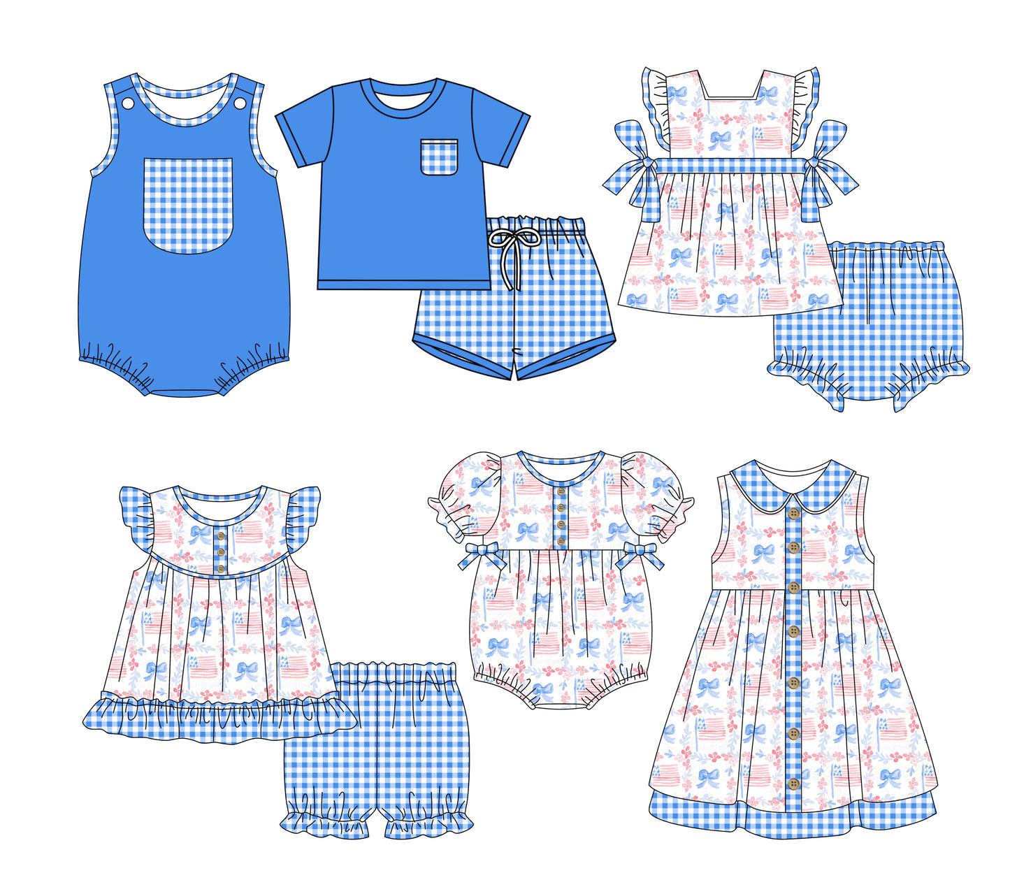 BSSO0865 Plaid Pocket Royal Blue Short Sleeve Shorts Suit