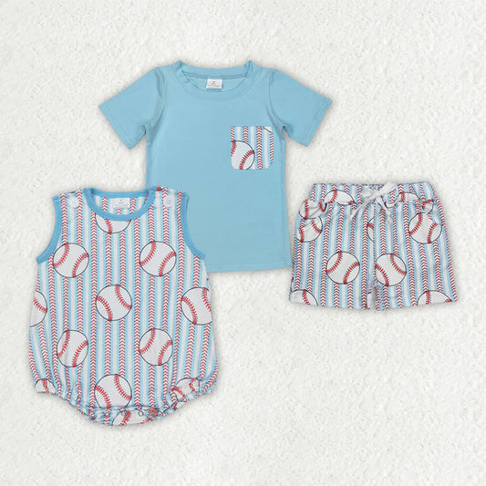 Sibling Baby Boys Baseball Stripes Rompers Outfits Sets D 7.22