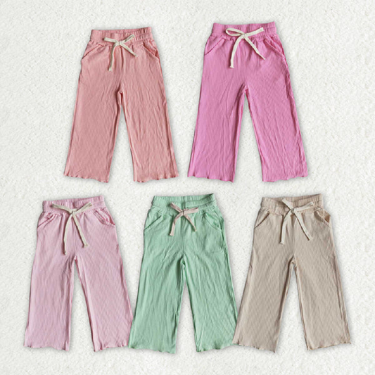 Sibling Cotton Ribbed Baby Girls Flare Pants