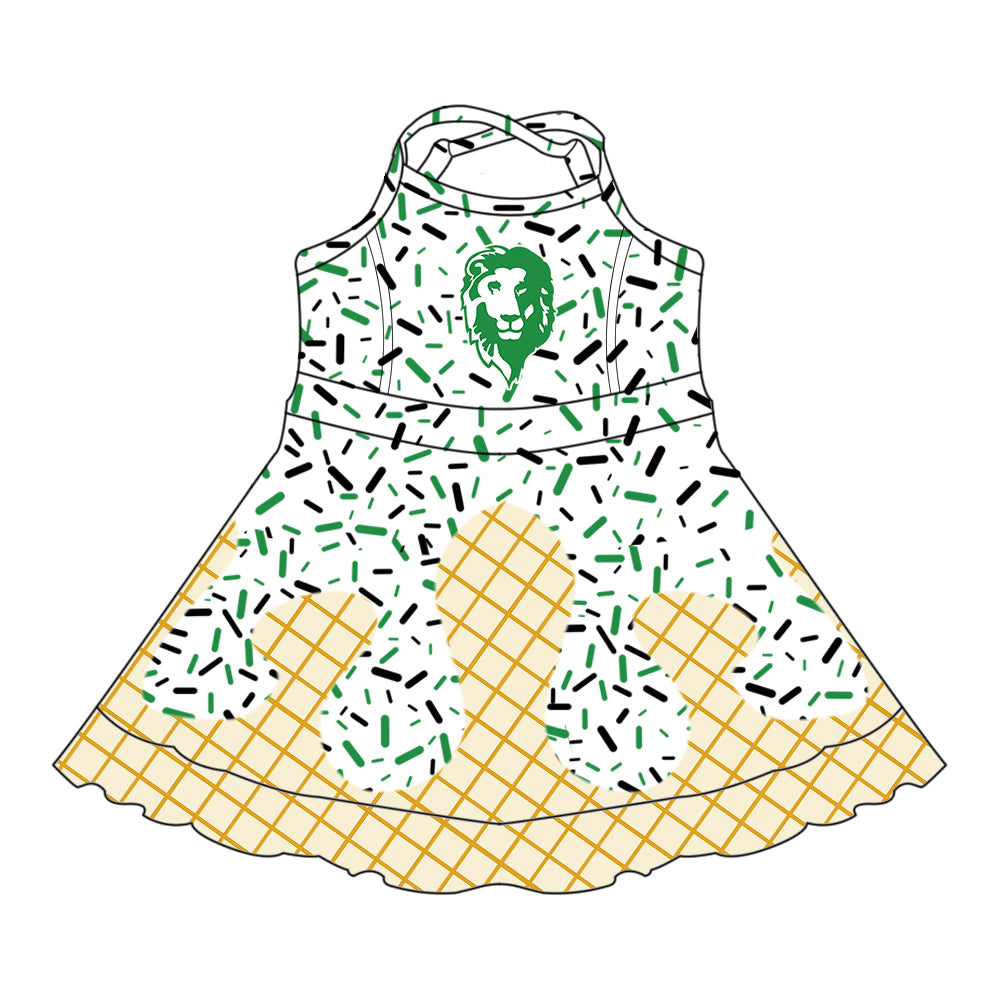 Custom  baby girls Lions team dress    MOQ3  D 8.1