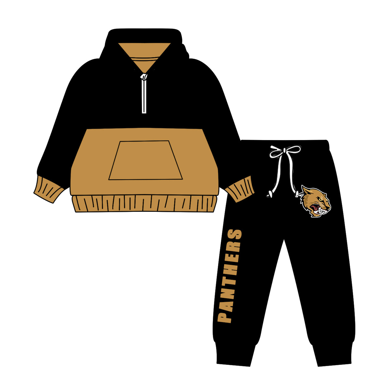 Custom  baby boys Panthers set     MOQ5  D 822