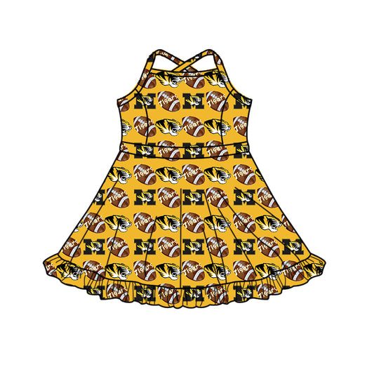 Custom  baby girl Tigers Aztecs team dress  D 827