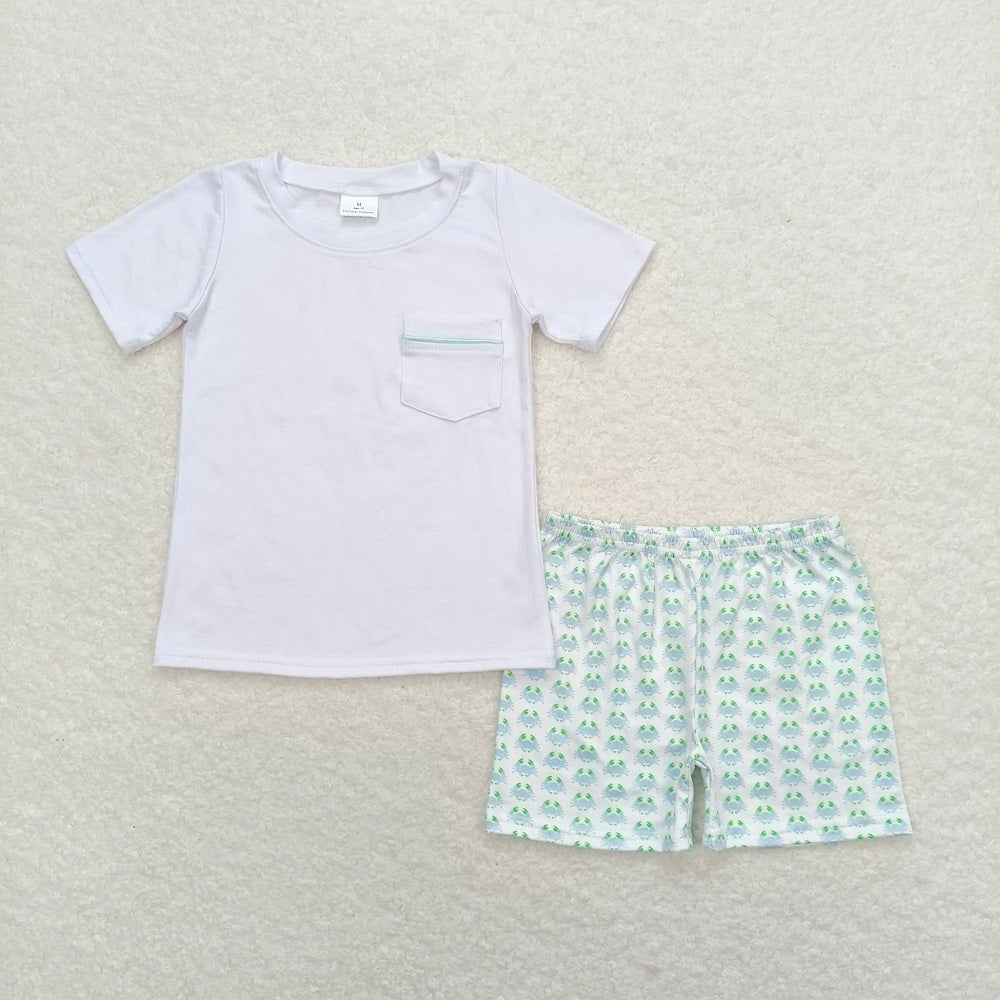 Match Baby Girls Boys Crabs Sibling Summer Clothes Sets
