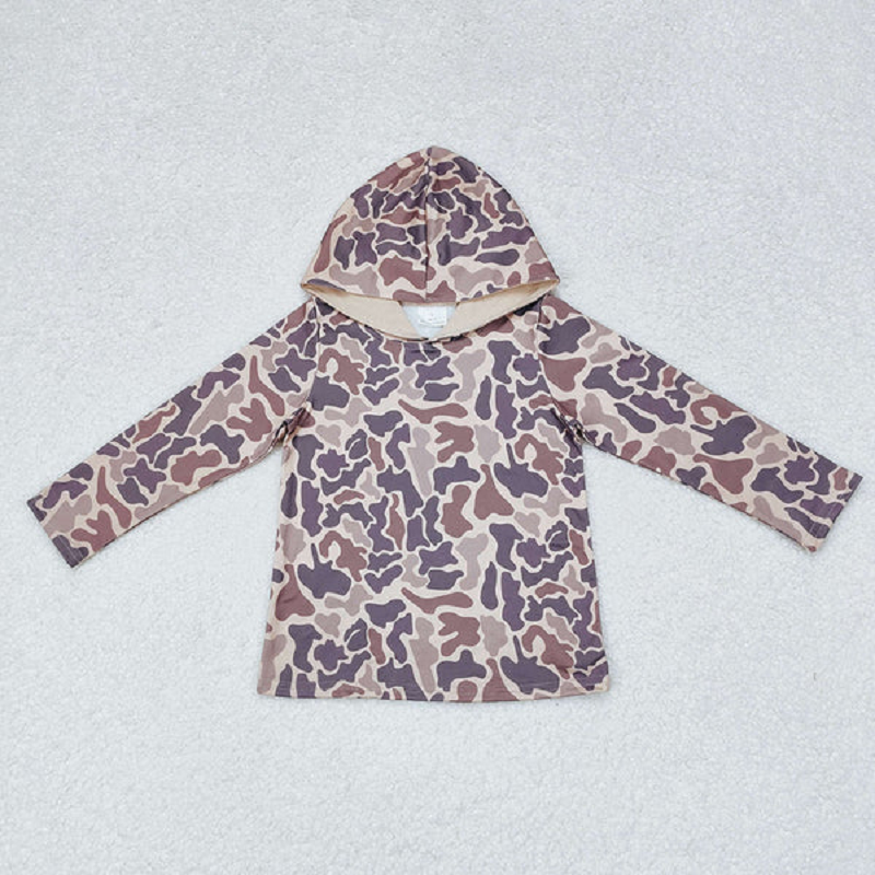 Sibling Baby Boys Camo Hooded Long Sleeve Tee Shirts Tops D 820