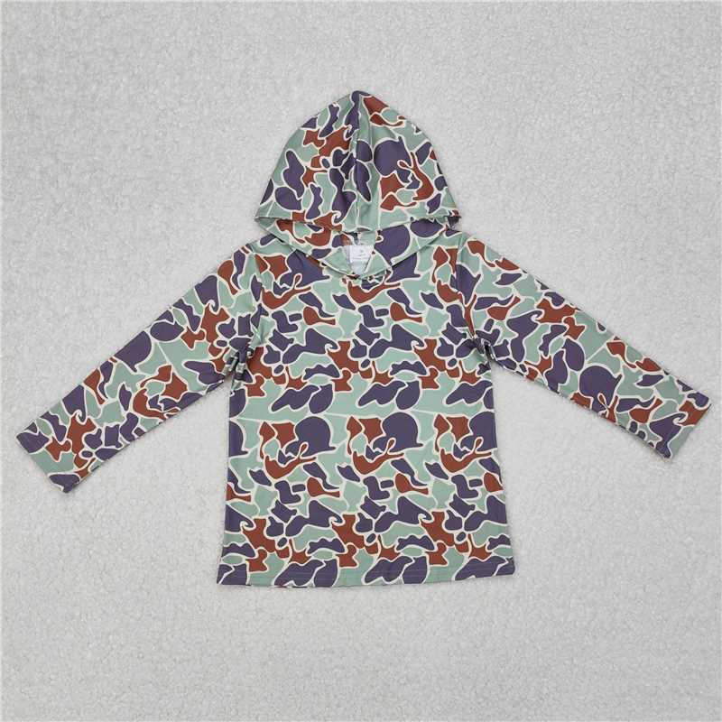 Sibling Baby Boys Camo Hooded Long Sleeve Tee Shirts Tops D 820