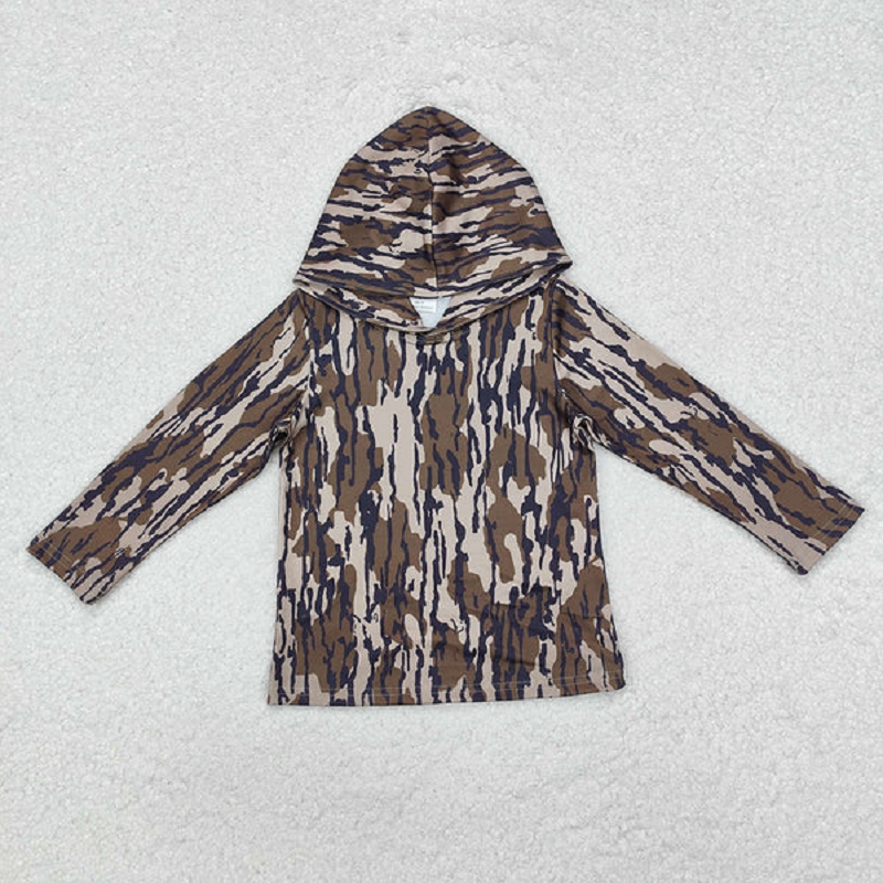 Sibling Baby Boys Camo Hooded Long Sleeve Tee Shirts Tops D 820