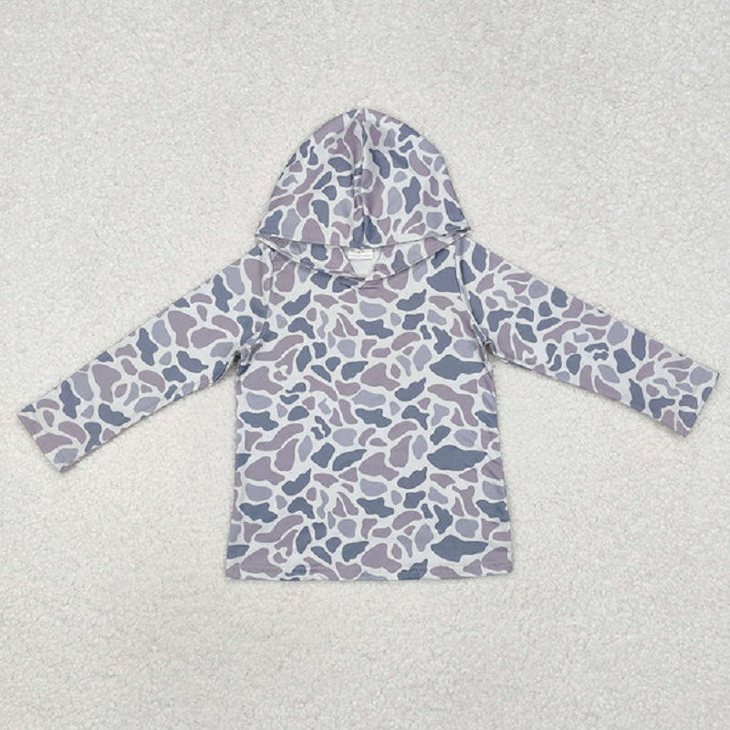 Sibling Baby Boys Camo Hooded Long Sleeve Tee Shirts Tops D 820