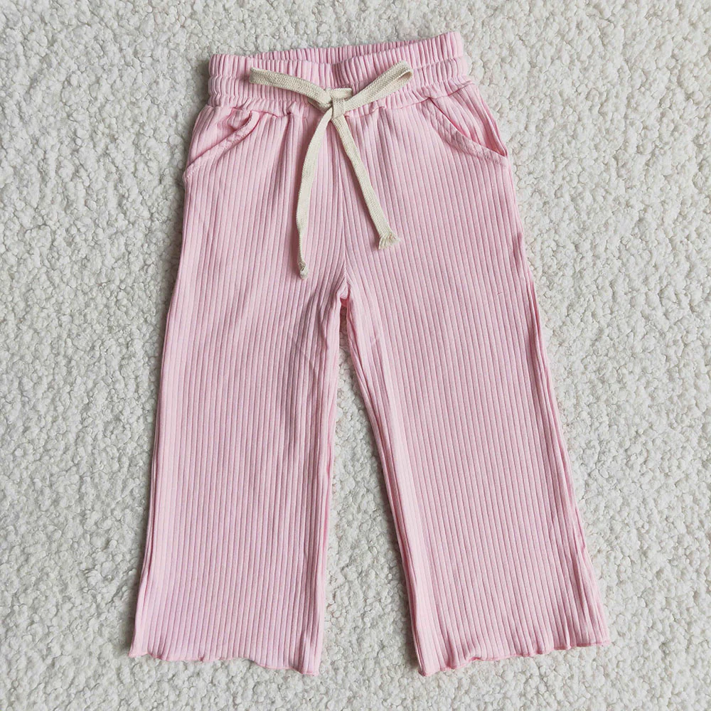 Sibling Cotton Ribbed Baby Girls Flare Pants