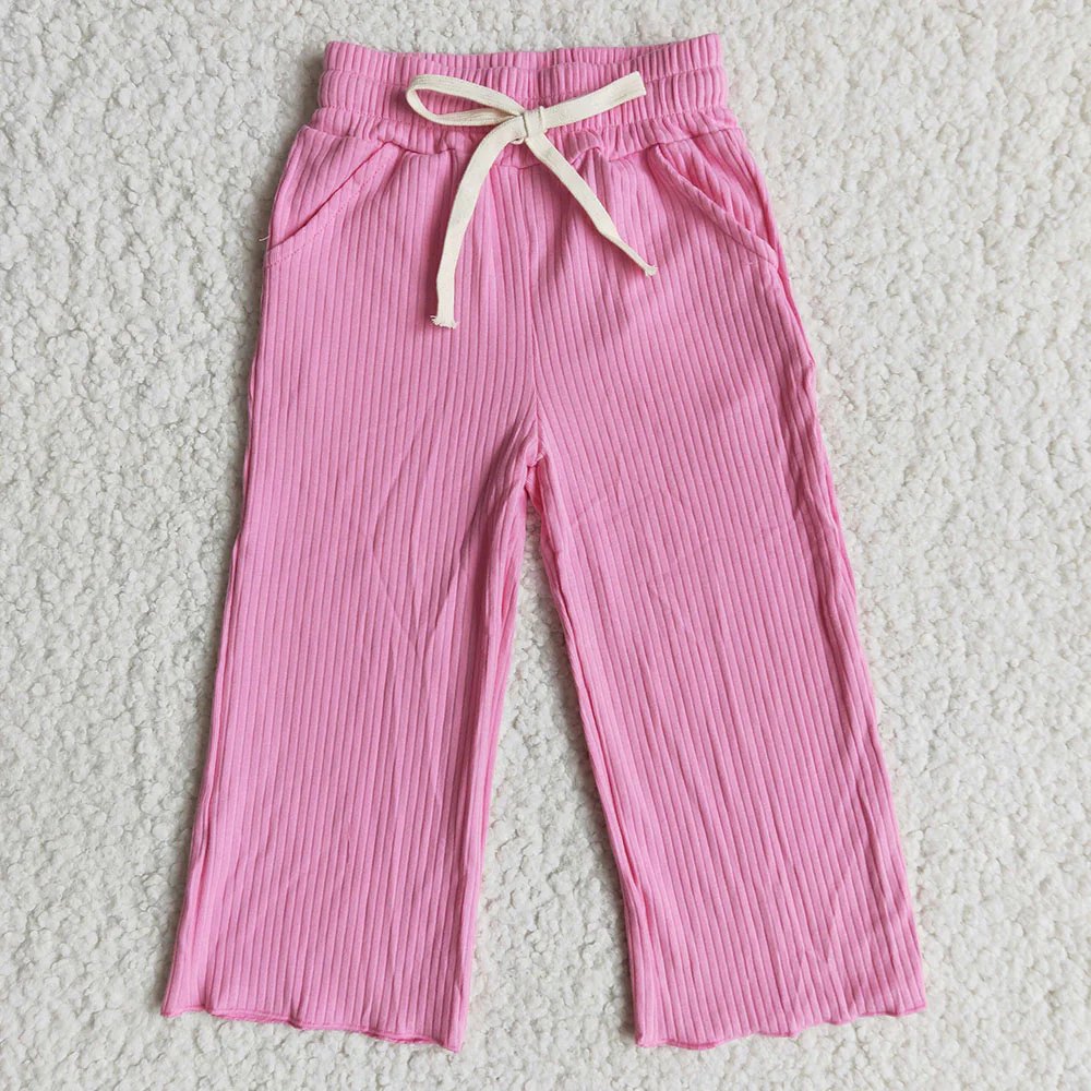 Sibling Cotton Ribbed Baby Girls Flare Pants