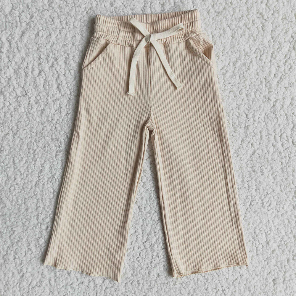 Sibling Cotton Ribbed Baby Girls Flare Pants
