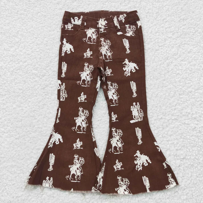 Match Baby Girls Western Elastic Waistband Denim Bell Pants Jeans D 927
