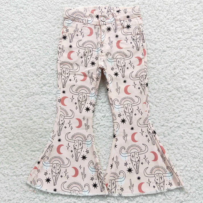 Match Baby Girls Western Elastic Waistband Denim Bell Pants Jeans D 927