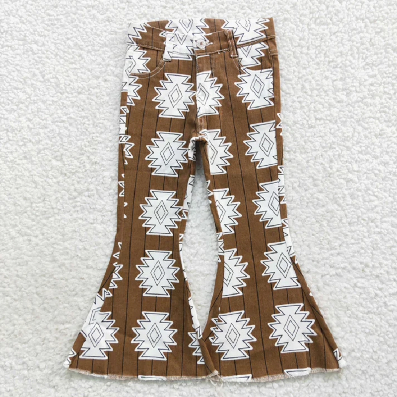 Match Baby Girls Western Elastic Waistband Denim Bell Pants Jeans D 927