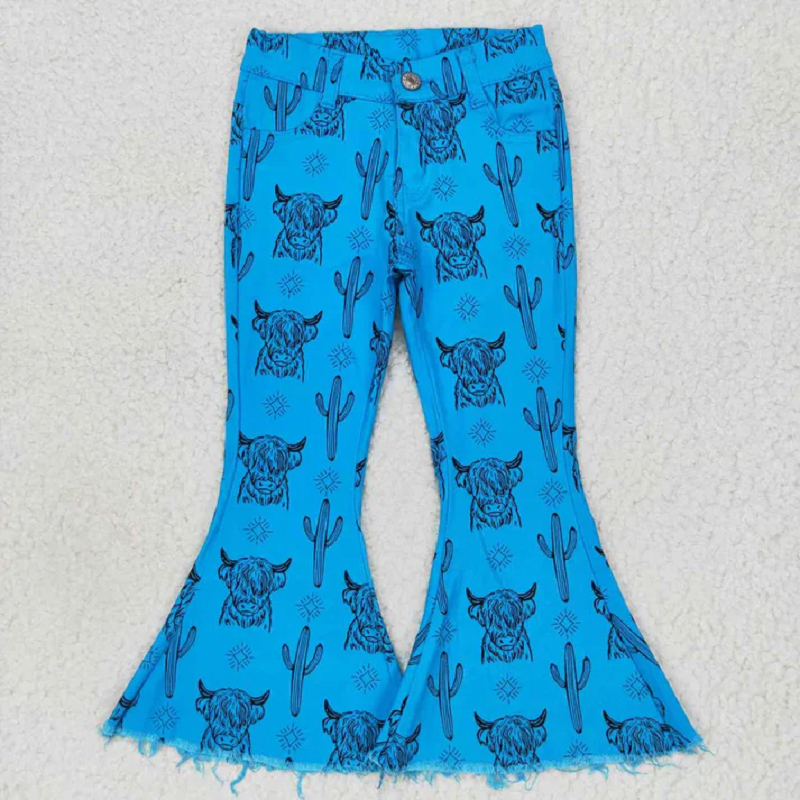 Match Baby Girls Western Elastic Waistband Denim Bell Pants Jeans D 927
