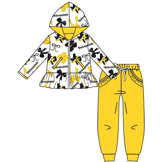 Custom  baby girls Yellowjackets set     MOQ3  D 8.8