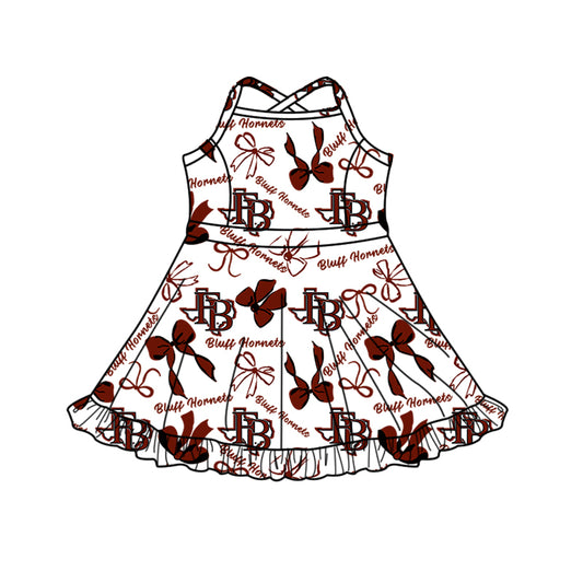 Custom Baby Girls Bluff Hornets team dress D 818