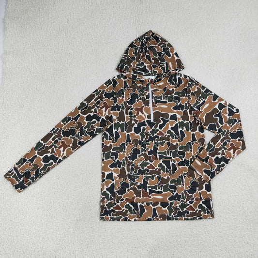 adult man daddy father camo hoodie with pocket