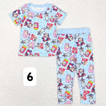 BSPO0249 blue dog pajama set