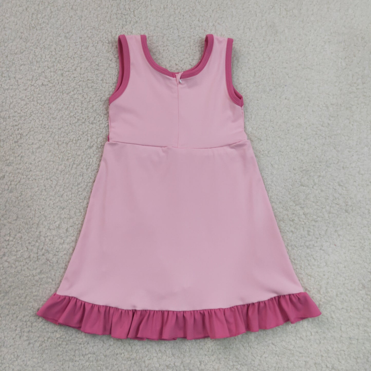 solid pink ruffle athletic dress