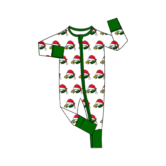 Custom Baby Infant Eagle Team Christmas Zipper Footie Rompers D 8.13