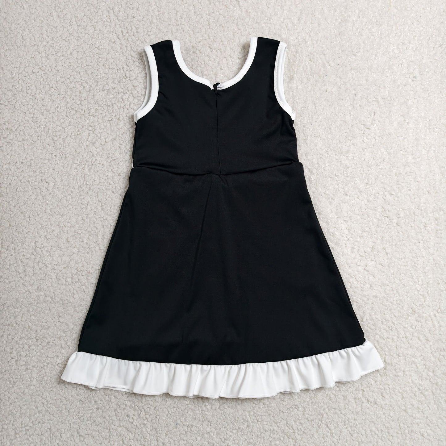 solid black and white ruffle athletic dress